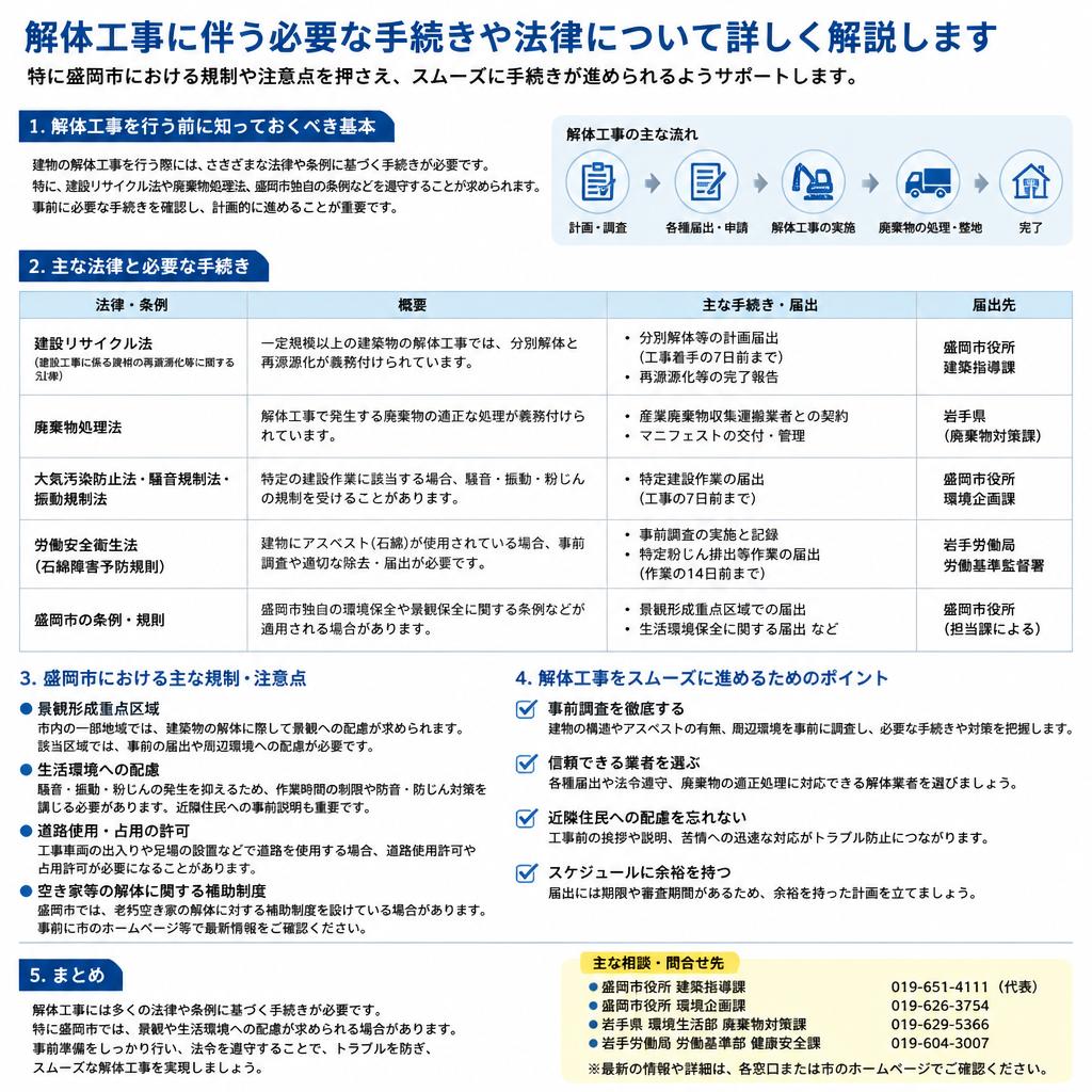 解体前に確認すべき法律と手続き