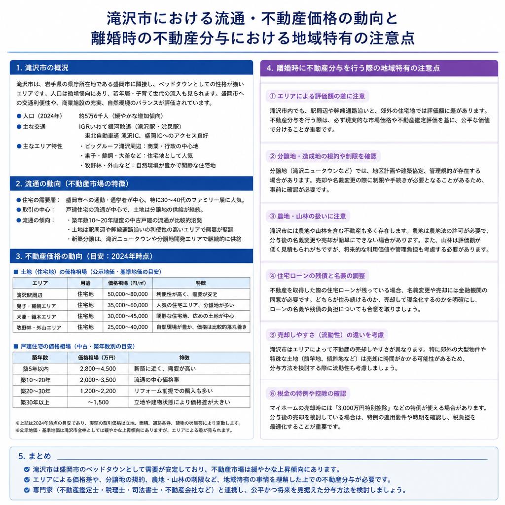 滝沢市の不動産市場動向