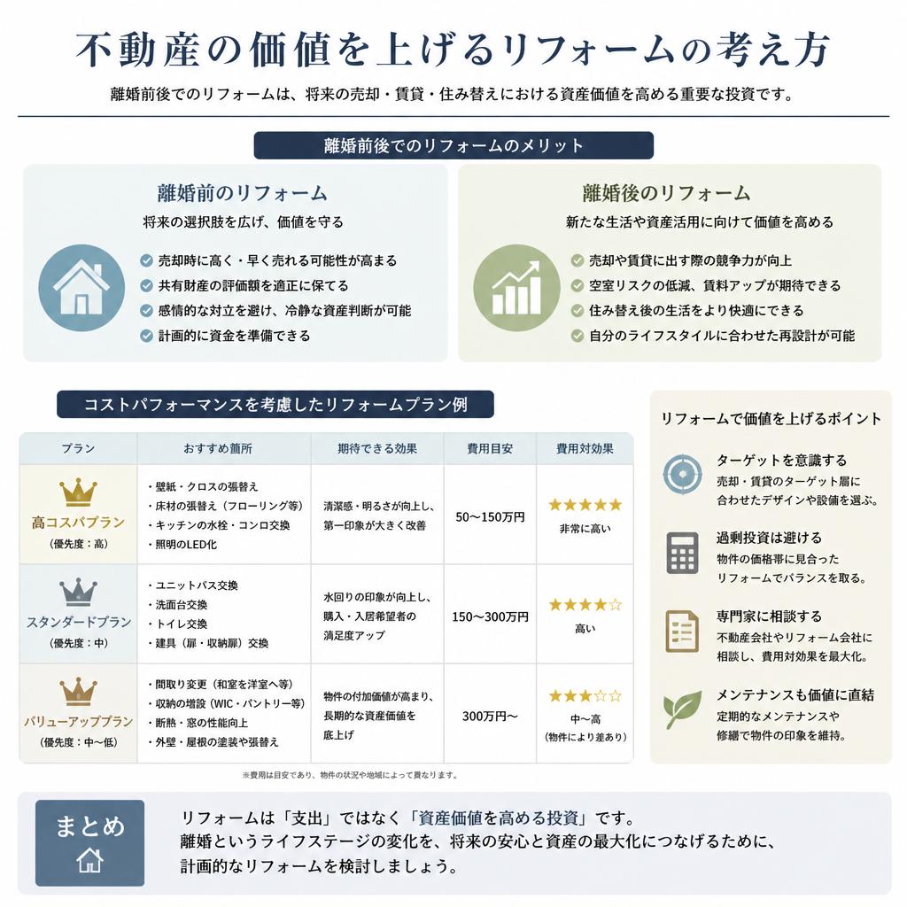 離婚時における戸建てリフォームの重要性