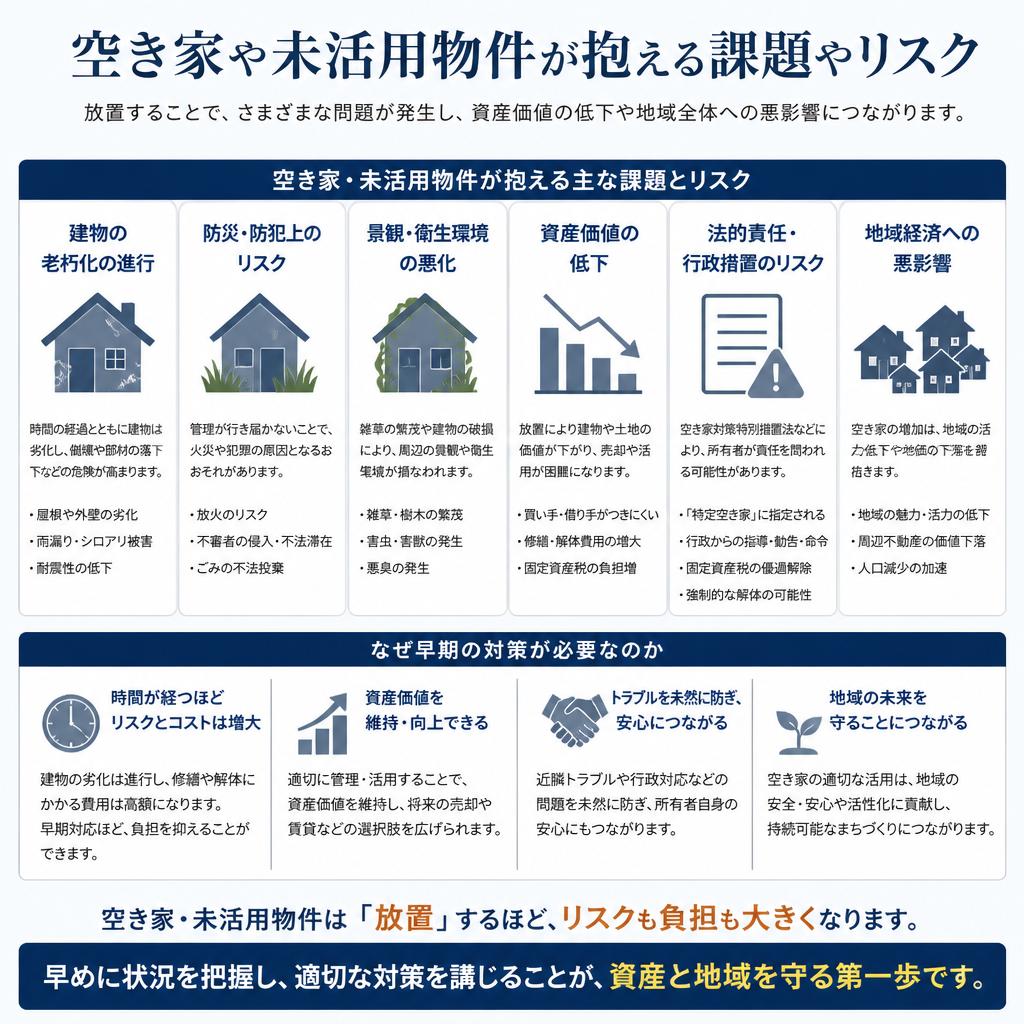 空き家や未活用物件のリスク