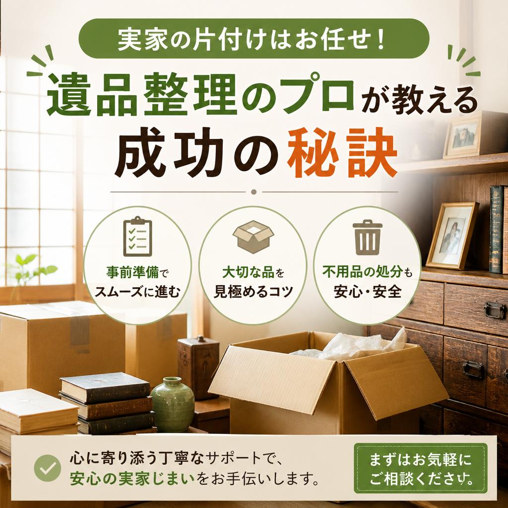 実家の片付けはお任せ！遺品整理のプロが教える成功の秘訣　壽商事