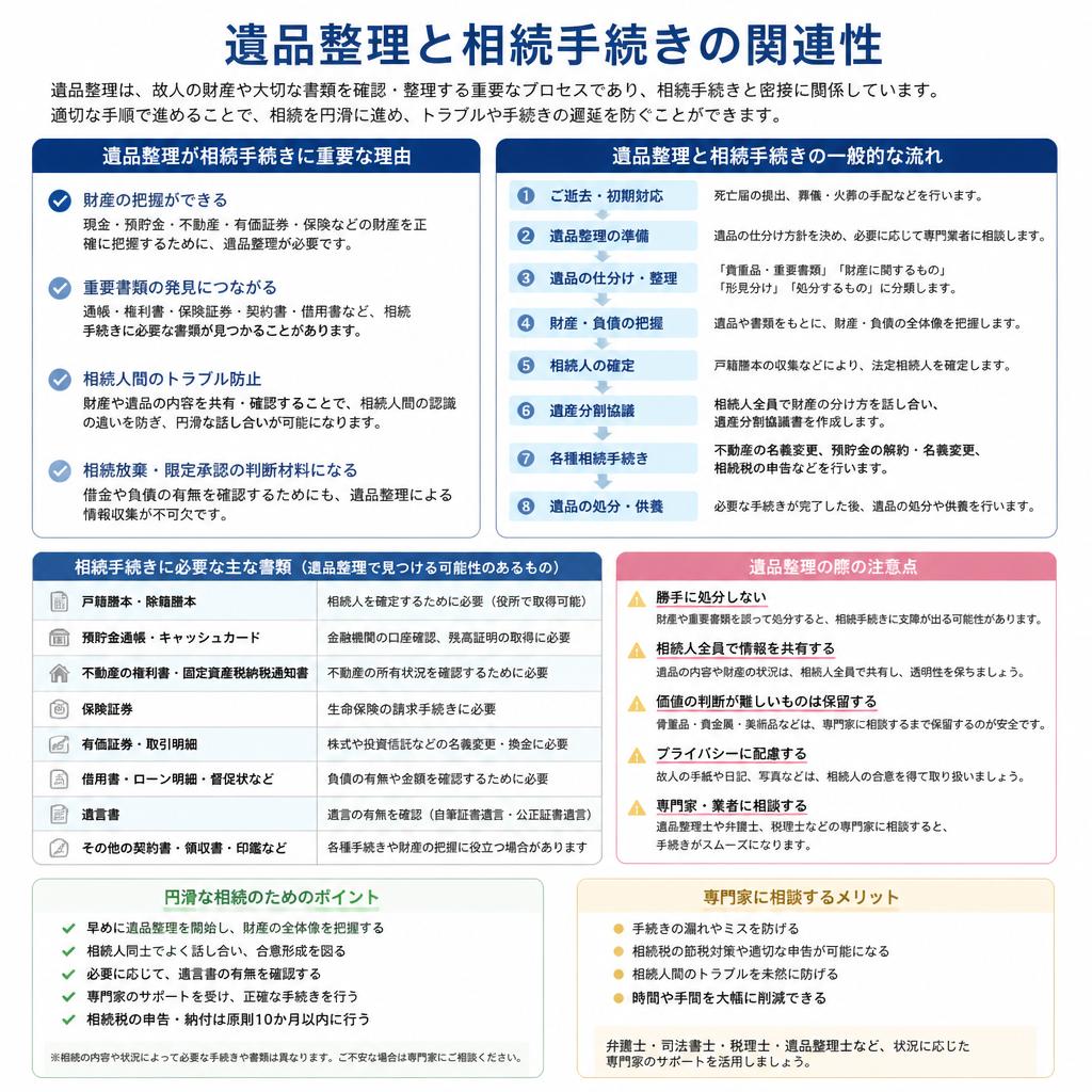 相続手続きと遺品整理の関係